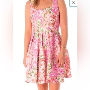 NWOT Maison Tara
Women's Zipper-Front Floral Jacquard Fit & Flare Dress 10